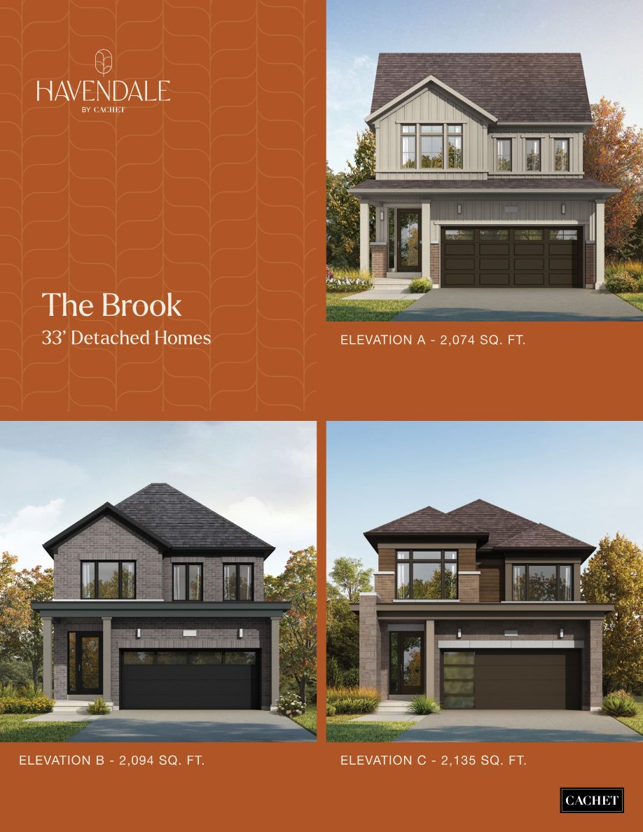 Havendale by Cachet 33' detached homes brochure page