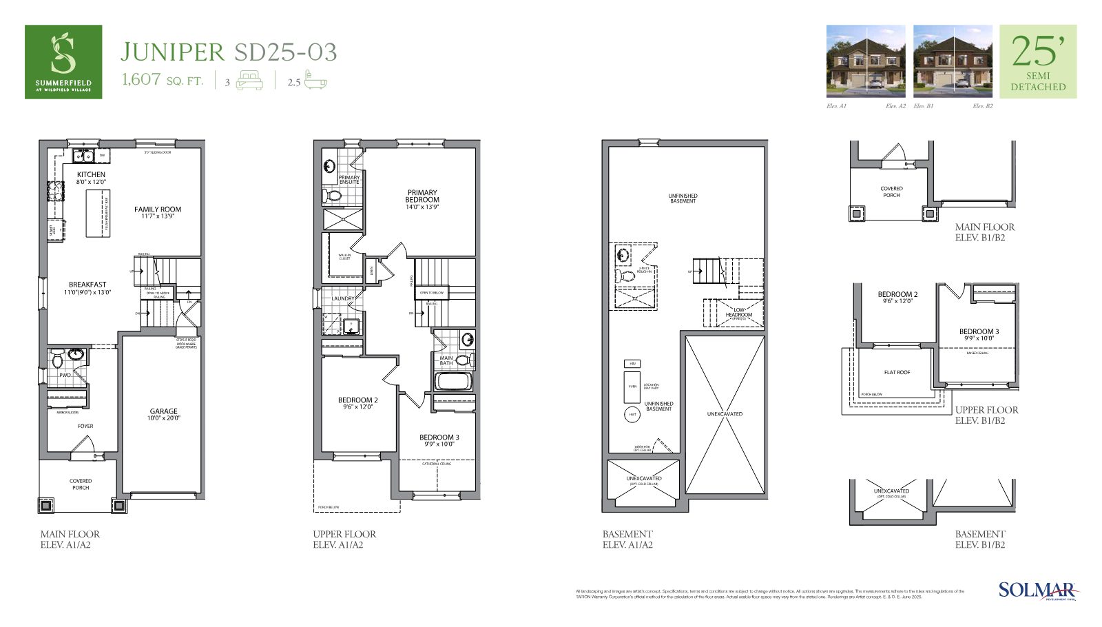 Juniper SD25-03 semi-detached floor plan