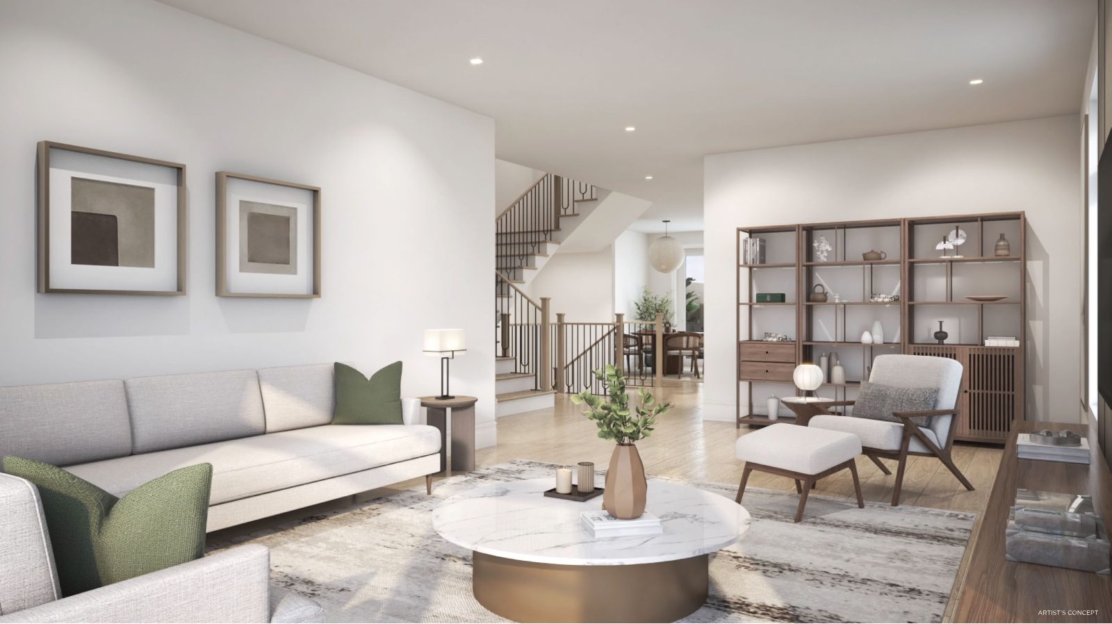 Unionglen townhome exterior rendering, artist's concept 3