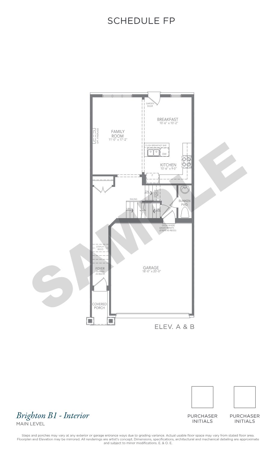 Brighton B1 main level floor plan