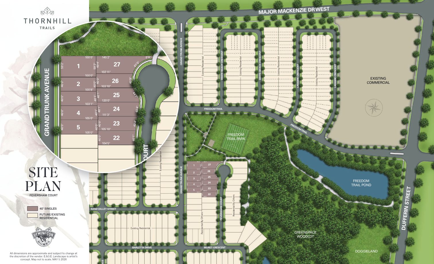 Thornhill Trails 40-foot singles site plan