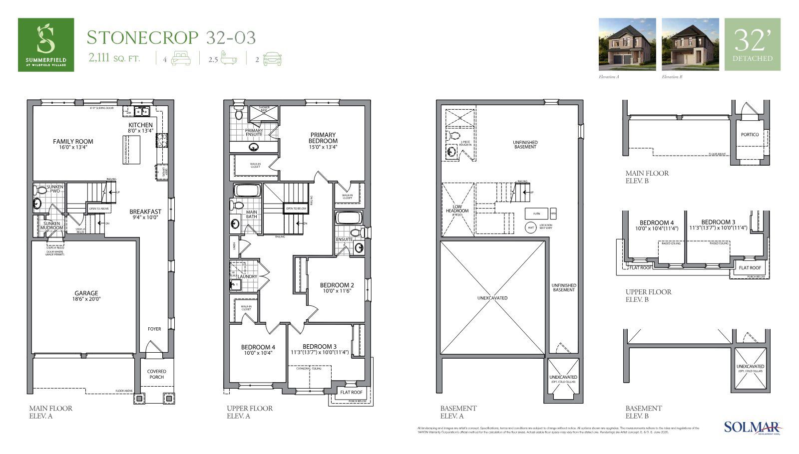 Stonecrop 32' detached floor plan