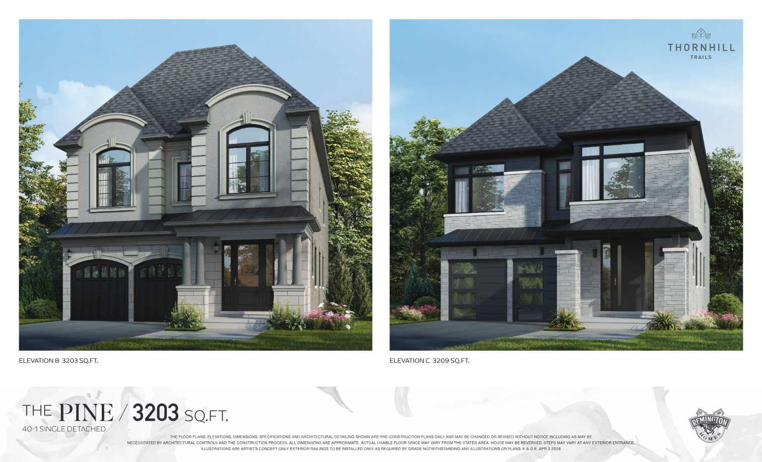 Thornhill Trails detached floor plan page 1