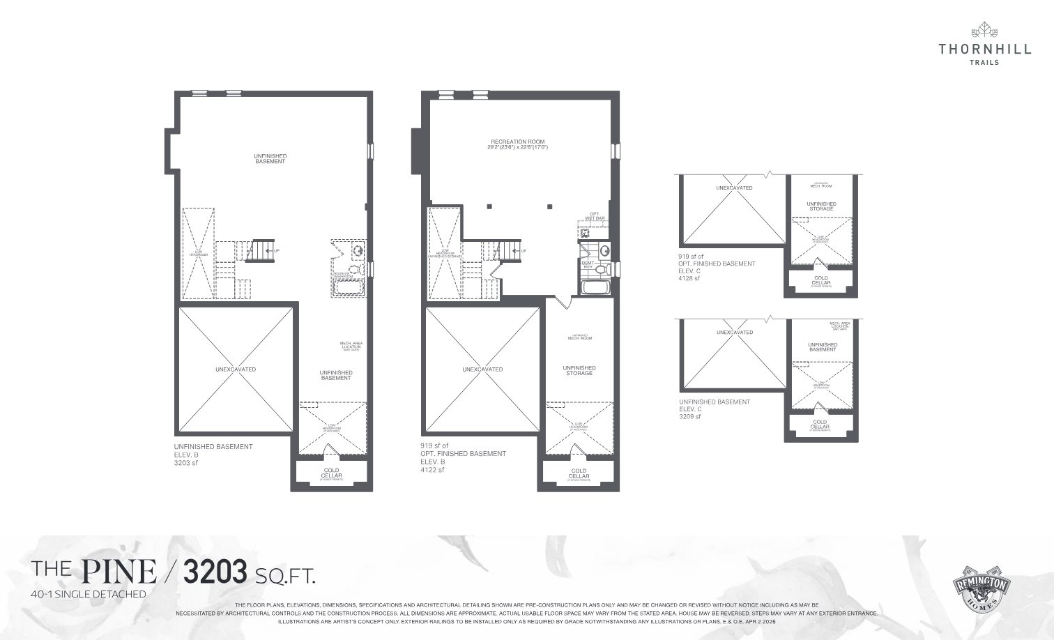 Thornhill Trails detached floor plan page 2