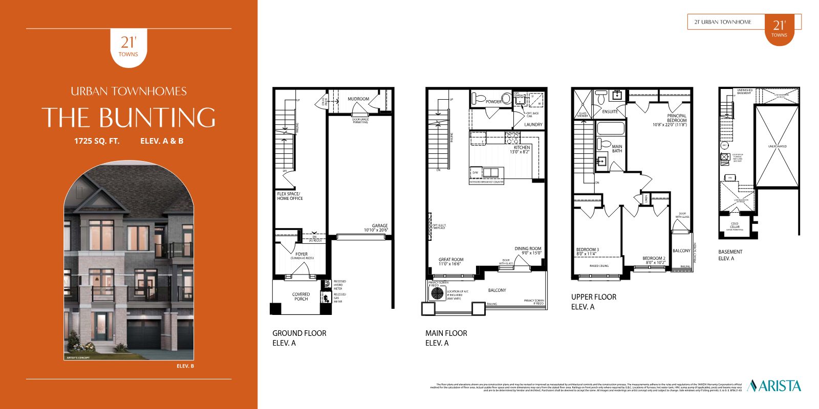 The Bunting floor plan at Vellore Trails