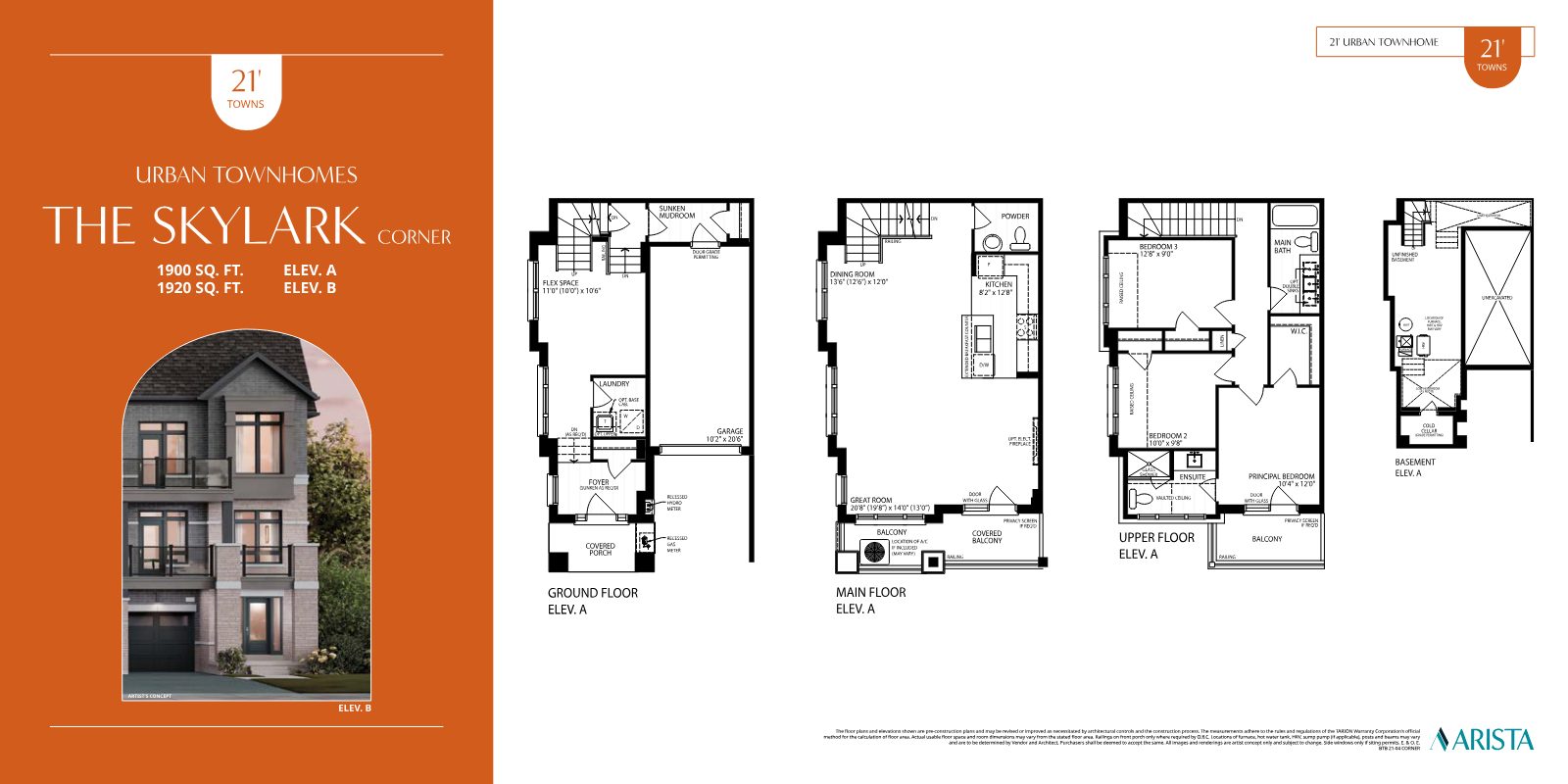 The Skylark Corner floor plan at Vellore Trails