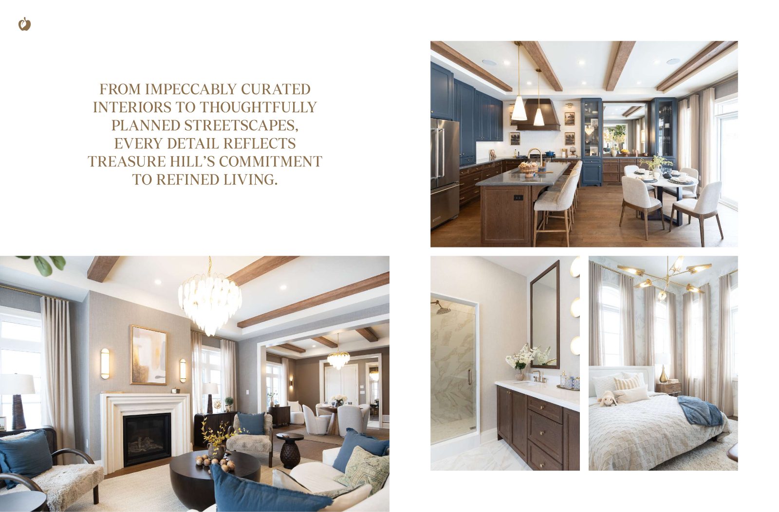 Curated Treasure Hill interiors — designer kitchen, living room, bath and bedroom